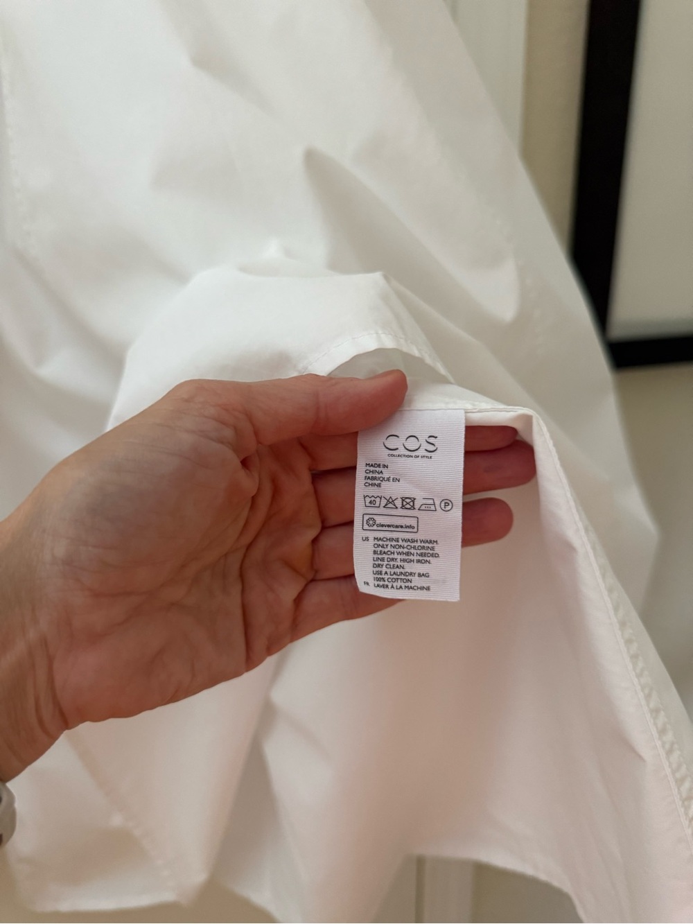 COS White Poplin A-Line Skirt, Size 4 - Picture 7 of 8